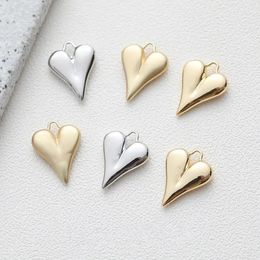 4PCS 14k Gold Plated Love Pendant for Jewelry Findings Necklace Diy Earrings Supplies Hand Made Copper Accessories 240414
