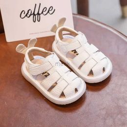 Sandals Baby Girls Boys Sandals Summer Children Genuine Leather Shoes Comfortable Infant Toddler Shoes Soft sole Kids Beach Sandals 240419