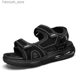 Sandals Beach mens sandals air cushion shock absorption mens sports and leisure sandals breathable thick sole anti slip mens sandals Q240419