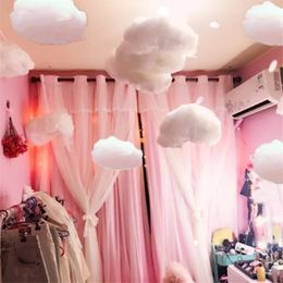 9pcset Artificial Cotton Clouds Decoration White 3D Ceiling Interior Cloud Decor Living Room DIY Wedding Party Decoration Props 240419