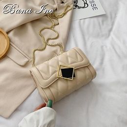 Shoulder Bags Ladies Bag Lingge 2024 Fashion Messenger Brand Designer PU Leather Handbag Mini Chain