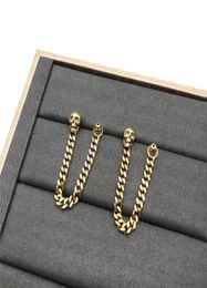 Unisex Charm Gold Earring Simple Style Luxury Stud Men Women Punk Earrings Fashion Street Skulls Studs4254619