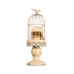 Candle Holders Brand Holder Candlestick 1pc 30cm/37cm Accessories Bird Cage Design Metal Iron Romantic White Color