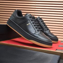 Famous Brand SL/61 Men Low Top Sneakers Shoes Calfskin Leather Trainers Skateboard Walking Comfort Party Dress Round Toe Runner Sports Shoe EU38-45 With Box