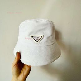 luxury cap designers women hat P Family Inverted Triangle Metal Logo Fisherman Hat, Cotton, Unisex Sun Protection, Sun Shading, Casual and Versatile Soft Top Su