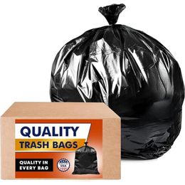 Tasker 55 Gallon Contractor Trash Bags 3 Mil 50 Bags w/Ties Large Trash Bags 55 Gallon Extra Large Trash Can Liners 240416