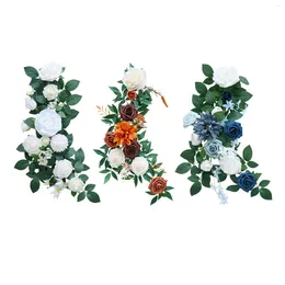 Decorative Flowers Wedding Arch Wreath Olive Leaves Chair Decoration Back Artificial