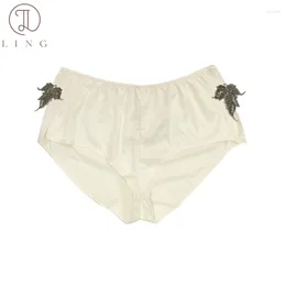 Women's Sleepwear Ling 1 Pcs Pyjama Silk Short Pants Sexy Style Can Wear With Belly Underwear
