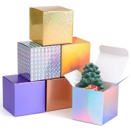 5x5x5cm square paper box packaging box holiday party candy box gift box paper box purple gold paper box product packaging 240416