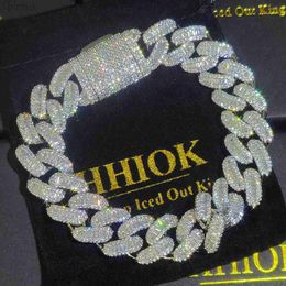Chain Hip Hop Claw Setting Rectangle 5A Cubic Zirconia Bling Iced Out 15mm Curb Miami Cuban Link Bracelets for Men Rapper Jewelry d240419