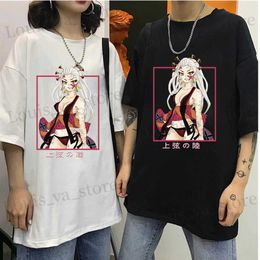Men's T-Shirts Harajuku New Funny Japanese Cartoon Graphic Print Women T Shirts Summer Strtwear Hip Hop Casual Loose Couple Short Slve Tops T240419