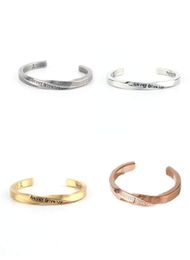 Bangle Never Up Mobius Bracelet Simple Vintage Lovers Letted Stainless Steel With Open Cuff 12873948887