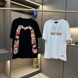 New Summer EV Blessing God Short T-Shirt For Both Men And Women, Loose Fitting Small Seagull Print Half Sleeved Upper Garment I 848646