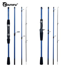 BIUTIFU Baitcasting Spinning Travel Carbon 45 Section Fishing Rods Casting Weight 520g Power Ultralight Lure Trout Mini Pole 240408