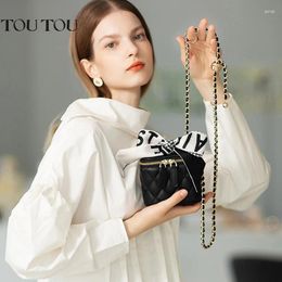 Bag TOUTOU Cute Mini Quilted Square For Women Elegant And Trendy Crossbody Bags With Silk Scarfs Daily Use