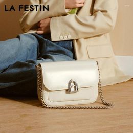 Totes LA FESTIN Original Handbag 2024 Women's Bag Shoulder Chain Leather Crossbody A-line Door Series