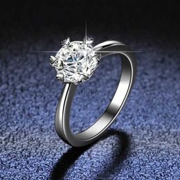 Wedding Rings Precious PT950 Platinum Ring Heart Six Claw 1 Carat Moissanite Diamond Rings For Women High Quality Wedding Jewellery Gift 240419
