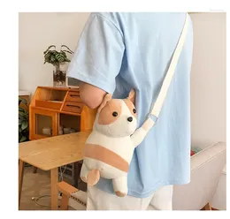 Shoulder Bags Cartoon Plush Bag Female Ins Personality Dog Doll Messenger Cute Soft Girl