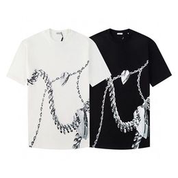 Designer T shirt Summer New Men's and Women's Couple Short Sleeve Minimalist Versatile Printed T-shirt Black and White XS-L U888
