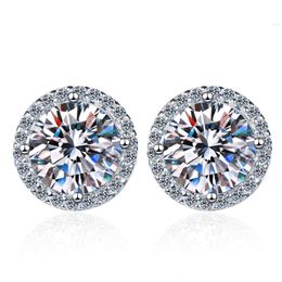 Fashion Sells Well 1ct+1ct White Special Cutting 925sterling Silver Moissanite Diamond Earrings Main Stone Anniversary Preferred