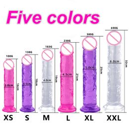 Cheap 5 Colours Small Transparent Dildo Suction Cup Jelly Dick Women Erotic Anal sexy Toys Soft Clitori Vaginal Masturbators Penis