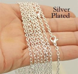 50 Pieces 18 24 30 Inches Silver Plated Necklaces for Women Whole Cable Chain Oval Link Rolo Necklaces for Jewelry Making 2229615804897