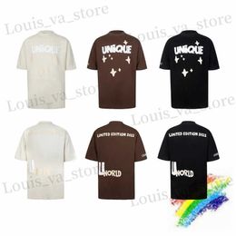 Men's T-Shirts 2024ss Unique T Shirt Men Women Vintage Puff Print Quadrangular Star T-Shirt T Top T240419