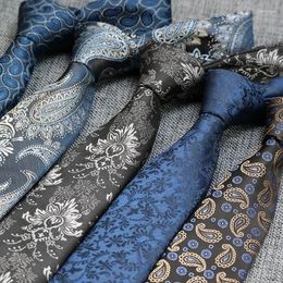 Bow Ties 7CM Mens Necktie Formal Neck Floral Paisley Cravate Homme Gift For Men Wedding Business Party