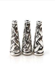10pcslot 1865mm Antique Silver Color Cone Bead Caps Embossing Alloy End Cap DIY Craft Jewelry Findings9658847