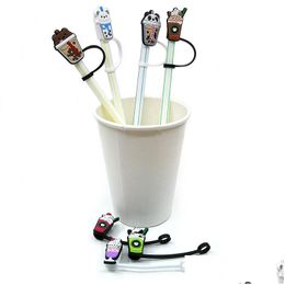 Drinking Sts Beer Bottle Pearl Milk Tea Soft Rubber St Topper Accessories Er Charms Reusable Splash Proof Dust Plug Decorative Charm Ototz