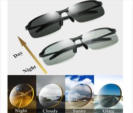 Pochromic Sunglasses Men Polarised driving Chameleon Glasses Change Colour SunGlasses HD Day Night Vision Driving Eyewear Black 1562736