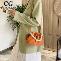 Shoulder Bags Cvvo Glmc Beading Belt Soft PU Leather Crossbody Bag For Women 2024 Summer Evening Purses And Handbags