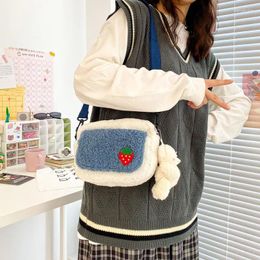 Bag Winter Lamb Plush Crossbody Small Square Women Fur Girl Heart Cute Shoulder Female