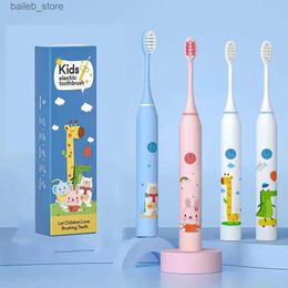 Toothbrush Sonic Electric Toothbrush Cartoon Pattern for s with Replace The Tooth Brush Head Ultrasonic Toothbrush Soft Nozzles Y240419