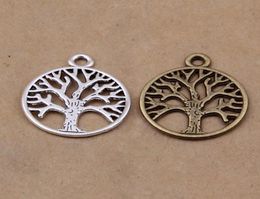 Whole30pcs Tree of the life Vintage Bronze Tone Antique Silver Pendant Charms For DIY handmade 25mm20mm6137578