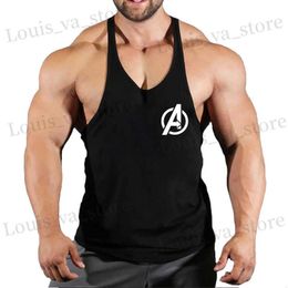 Men's T-Shirts Gym Vest Shirt Muscle Man Singlet Men Tank Tops Stringer Slveless Sweatshirt Mens Singlets Top for Clothing T240419