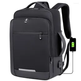Backpack 15 Inch Multifunction Laptop For Men Bags Waterproof Oxford Notebook Expandable USB Charging Black Bag Travel Backpacks