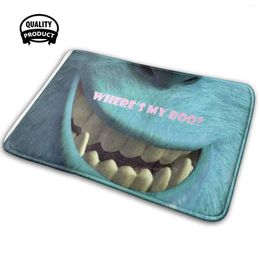 Carpets Where'S My Boo Blue Monster Mouth Face Mask Comfortable Door Mat Rug Carpet Cushion Teeth Lips Cartoon Animation Nose