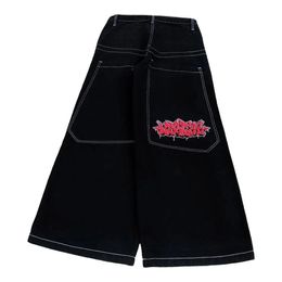 Japanese Y2k Men's Jeans Hip Hop Rock Embroidery Pants Baggy For Wowen Street Retro Harajuku High Waisted Wide Leg Jeans