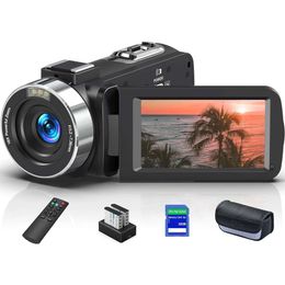 High-Quality 8K 64MP Video Camera with 18X Digital Zoom, 30-inch Flip Screen, 32GB SD Card, Remote Control, Two Batteries - Perfect for YouTube Vlogging