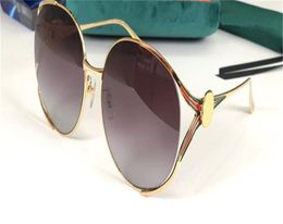 New fashion design sunglasses 0225 round frame crystal cutting lens gold Colour legs popular style uv400 protection whole eyewe4809561