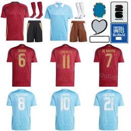 National Team 7 DE BRUYNE Soccer Jerseys Men Youth 14 MERTENS 5 VERTONGHEN 19 BAKAYOKO 3 THEATE 14 LUKEBAKIO 10 HAZARD DOKU Football Shirt Kits Euro Cup 24 25 BiLiShi