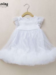 Summer 2024 2024 Girls' Sleeveless Dress New Western Style Spliced White Mesh Children's Dress Baby Princess Dress fashion