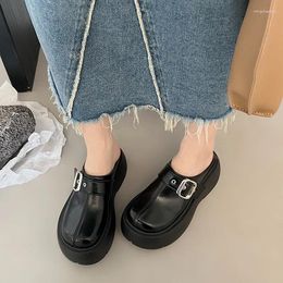 Slippers 2024 Summer Round Head Korean Edition Casual Cool And Thick Bottom Fashion Baotou Half Women's Shoes