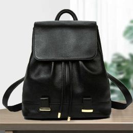 2024 Womens Fashion Bag Korean Edition Versatile Casual Soft Leather Backpack Large Capacity