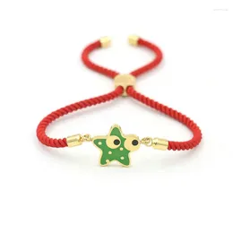 Charm Bracelets Top Quality Men Women Stainless Steel Starfish Gold Colour Star Red Thread String Rope Chakra Pulseira Jewellery Gift
