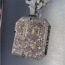 Necklaces Yu Ying Custom Number Pendant Iced Out Handinlaid Moissanite Pass Diamond Tester 925 Silver Pendant for Hip Hop Cool Guys