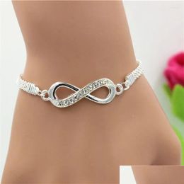 Charm Bracelets Fashion Uni Simple Personality Unlimited Bracelet 8 Shape Crystal Inlay Jewelry Lovely Gift Drop Delivery Ottjz