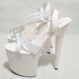 Dance Shoes Super High Heels 20cm Temptation Silver Transparent Sandals 8 Inches Sexy Ladies Fashion Star Handmade