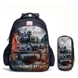 Backpack 16 Inch Game World Of Tanks Kids Boys Girls School Shoulder Bags Student Daily Travel Knapsack College Mochila